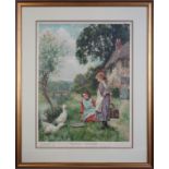 'Making Friends', 1900 Pears Print, 63 x 47.5cm; Douglas E. West (b.1931) 'Pavilion End', print,