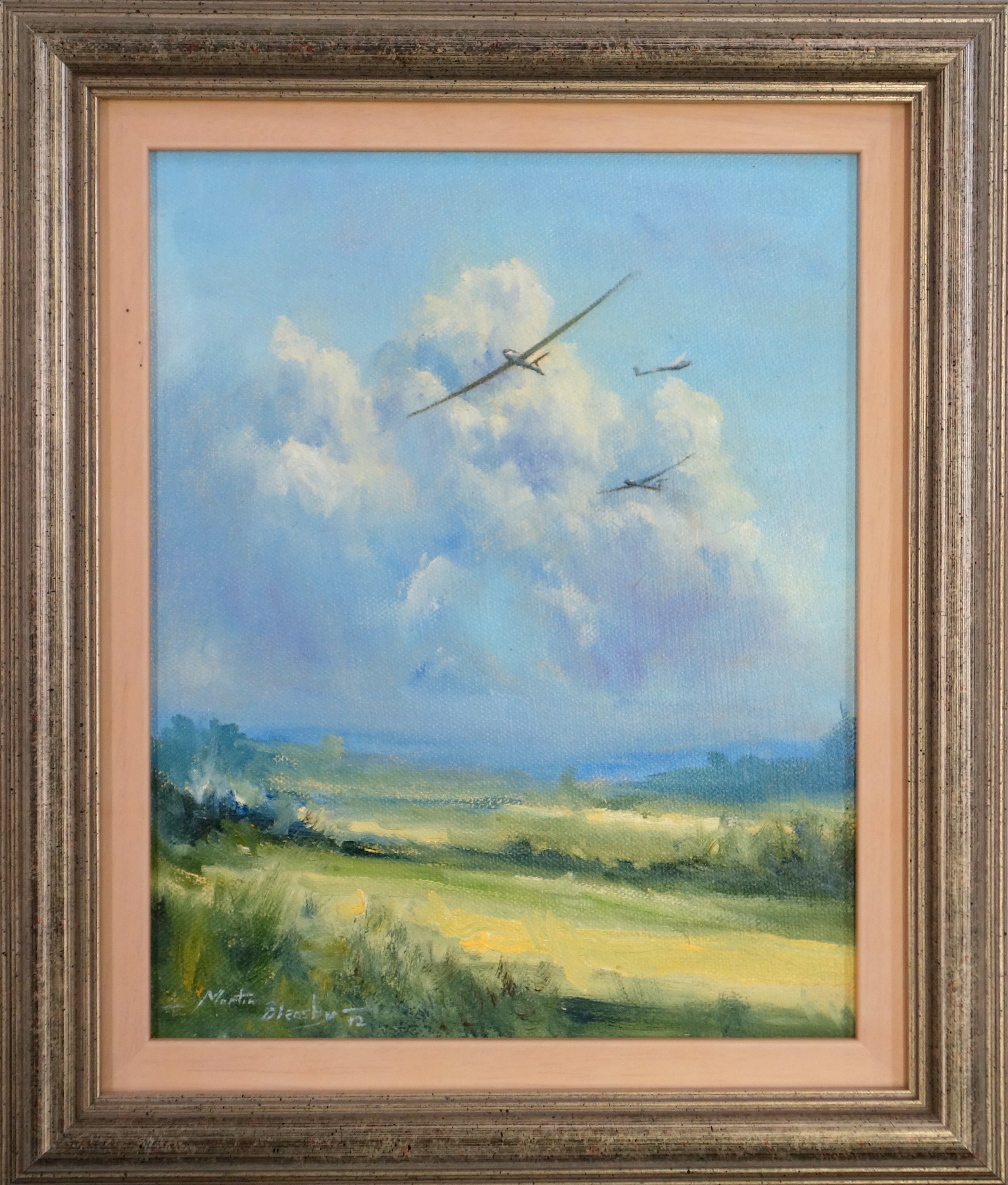 Martin Bleasby GAvA (XX) 'Thermal Hunters (Gliders)', oil on canvas, signed and dated "12", 24 x