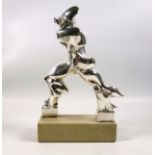 Silver model of a "futuristic man" hallmarked SS London 1988 in the style of Umberto Boccioni, 21.