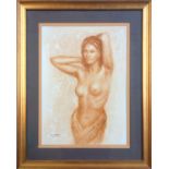 Frank Aris (XX) pair of female nudes, oil on canvas, signed, 54 x 39cm. (2)