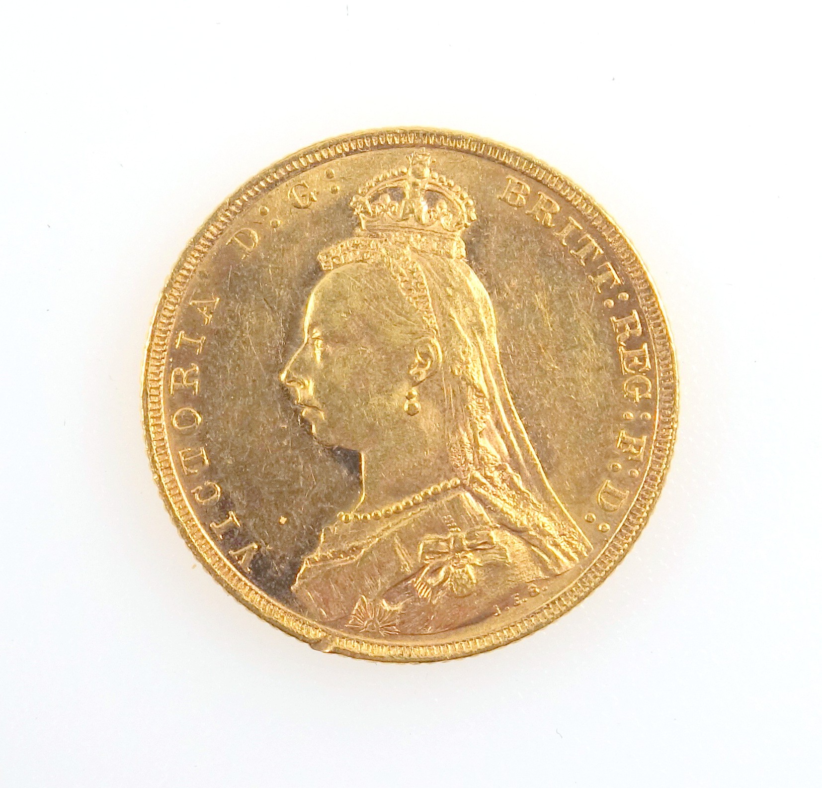 Victoria Jubilee Head gold sovereign, 1891, e.f., cased, (edge defects, surface marks)