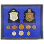 Set of 10 naval sporting medals comprising a silver plaque inscribed "Britannia Royal Naval College,