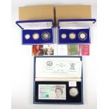 Elizabeth II Royal Mint silver Proof Piedfort 3 coin collection, 2003; silver Proof Piedfort 3