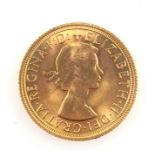 Elizabeth II gold sovereign, 1968, unc., (v. slight edge defects), cased