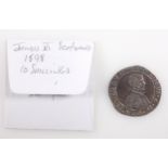 Scotland James VI 10 shillings, m.m. rose, 1598, v.f.