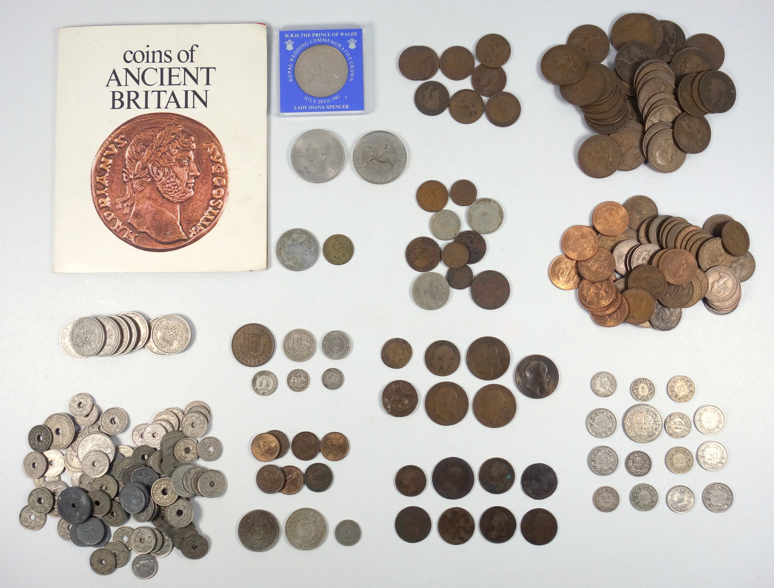 Pre 1947 silver coins, (32p); Victoria 1d's, 1864, poor (2), 1869, v poor; 1d 1967, (edge chip);