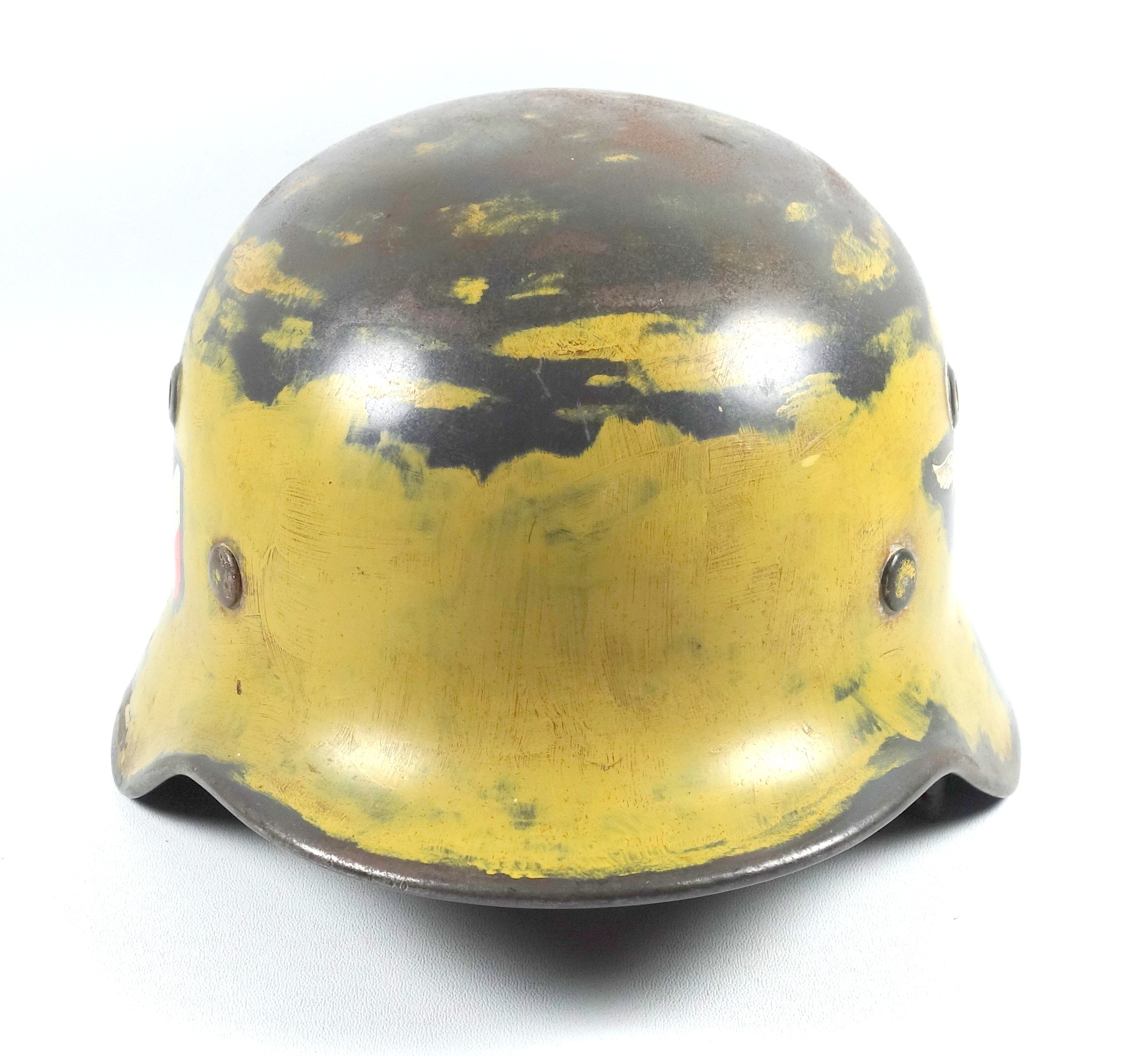 WW2 German Army ' Luftwaffe ' M35 pattern Stalhelm steel combat helmet. Two Luftwaffe decal emblems, - Image 2 of 10