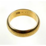 Yellow metal wedding ring stamped "Desiree 585", 6.4grs