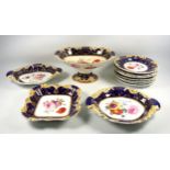 Regency period part dinner service with floral and gilt decoration comprising 8 plates 21cm (some