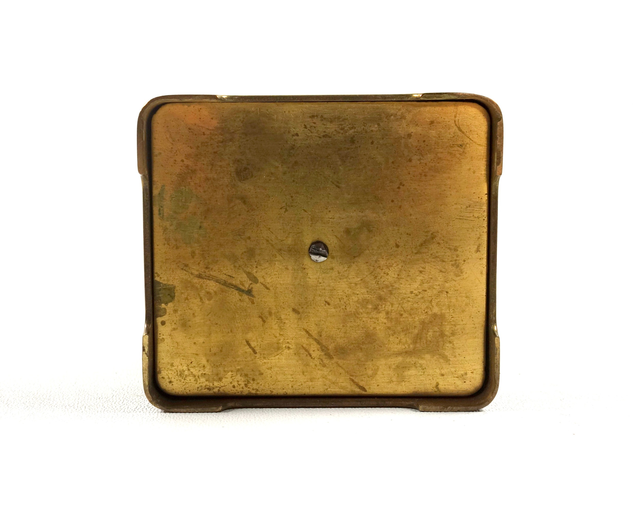 An early 20th century brass carriage timepiece with white Roman numeric dial, marked "P. Orr & - Image 7 of 9