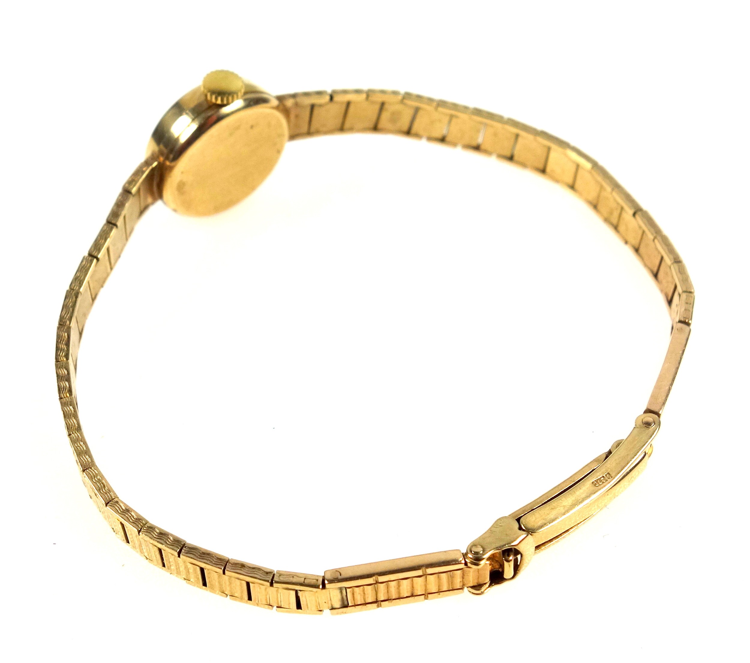 Certina ladies 9ct gold bracelet watch with a circular white dial with baton markers enclosing a - Image 2 of 3