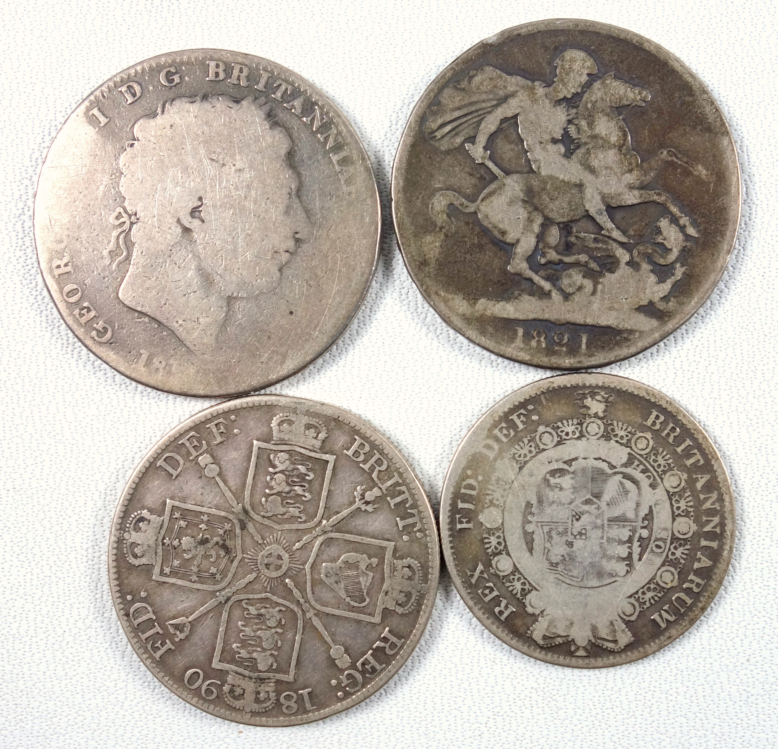 Edward I silver 1d, crowns 1819, 1821; double florin 1890; 1/2 crown 1816; shillings (5); 6ds (4); - Bild 4 aus 7