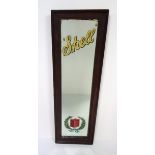 A Shell narrow glass advertising mirror by The London Sandblast Decorative Glass Works Limited, with