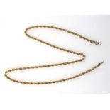 Yellow metal rope-twist chain, 10.6grs (a/f)