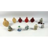 A Collection of snuff bottles a/f, including cinnabar, resin, porcelain and glass, and a quantity of