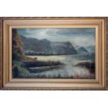 G. F. Carter, Mountainous river scene, oil on canvas, signed and dated 1910, 39.5 x 65cm, and a