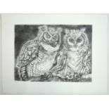 Christine McGuinness (XX) 'A pair of Great Horned Owls', limited edition print 27/100, 1978, signed,
