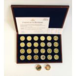 Windsor Mint Proof set of 24 gold plated copper with pad print medals of the Royal Air Force with