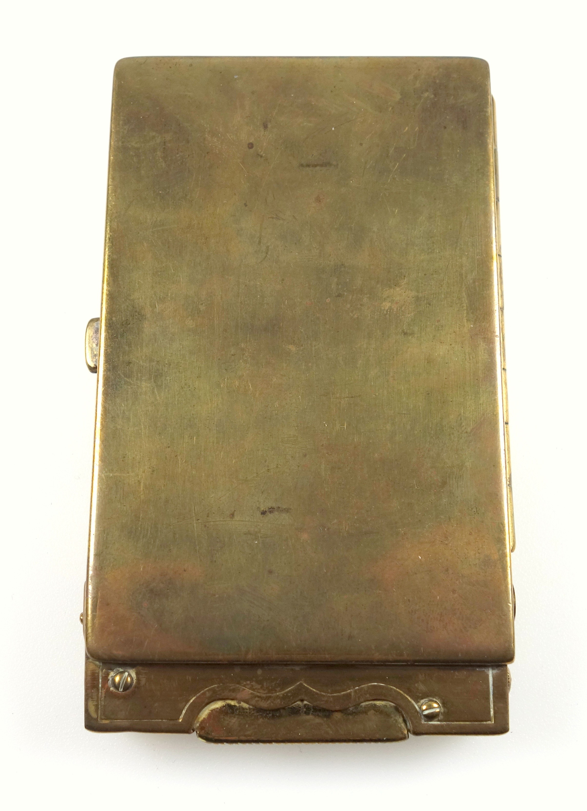 WW2 German brass cigarette case and lighter with applied Demjansk 1942 emblem (possibly using a - Bild 3 aus 6