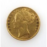 Victoria gold sovereign, 1866, die No. 74, g v.f., (date slightly doubled, edge defects and