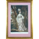 After Sir Joshua Reynolds, 'Mrs Carnac' hand-coloured lithographic print, engraved by J. R. Smith,