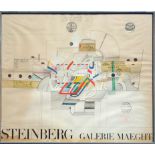 Saul Steinberg, Exhibition Colour Poster at Galerie Maeght 1970, 60.5 x 71.5; and a similar larger