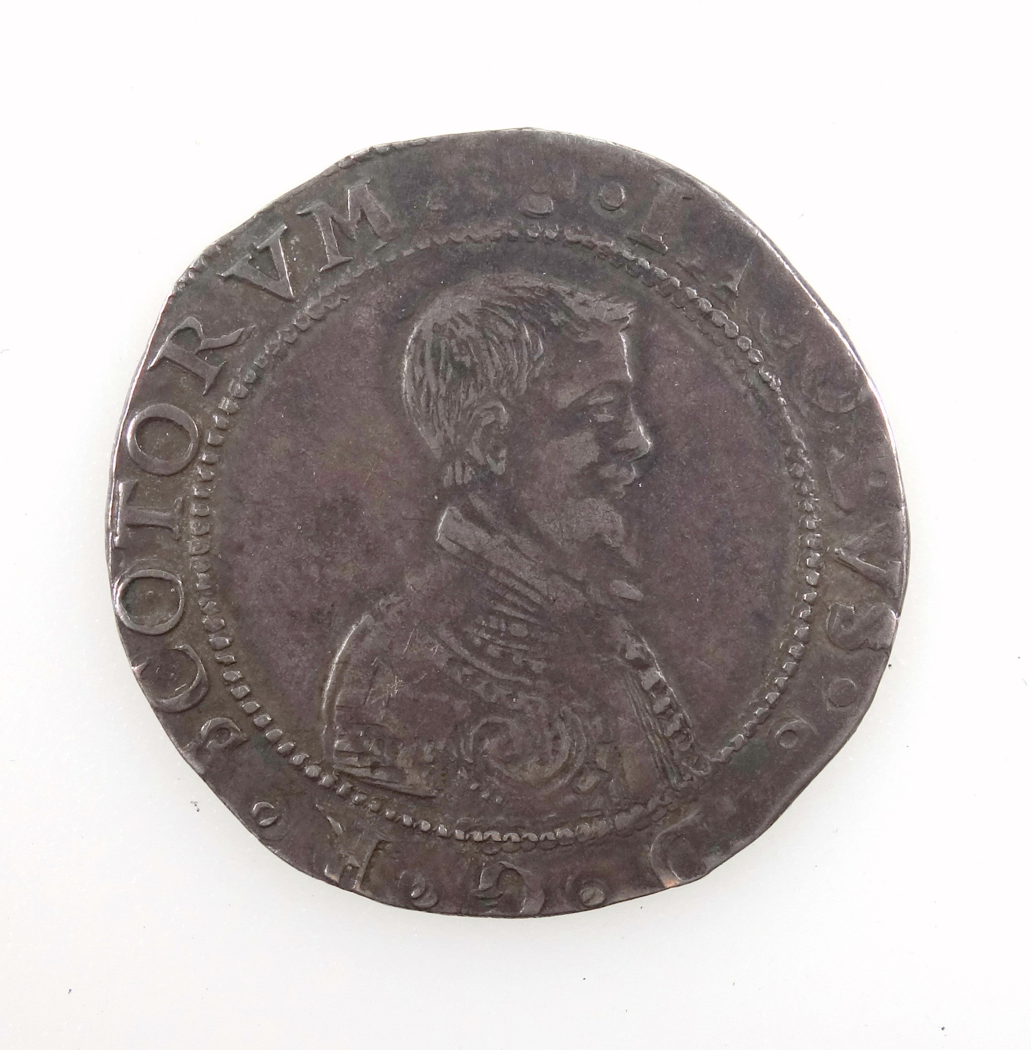 Scotland James VI 10 shillings, m.m. rose, 1595, f.