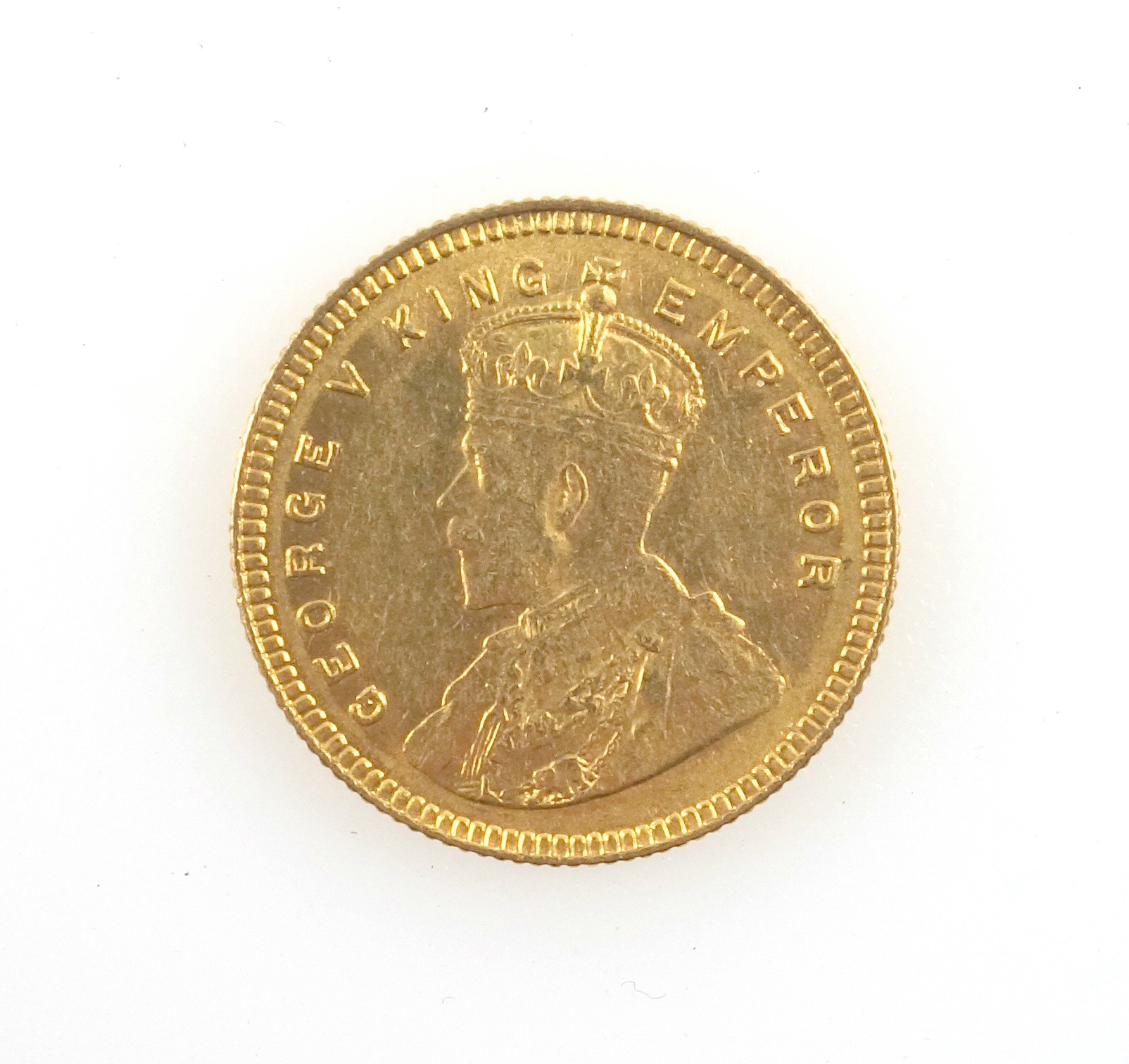 George V India gold 15 rupees, 1918, e.f., (corrosion spot on reverse, slight defects)