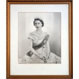 After Dorothy Wilding (1892-1976), portrait photograph of Queen Elizabeth II, print, framed, 44 x