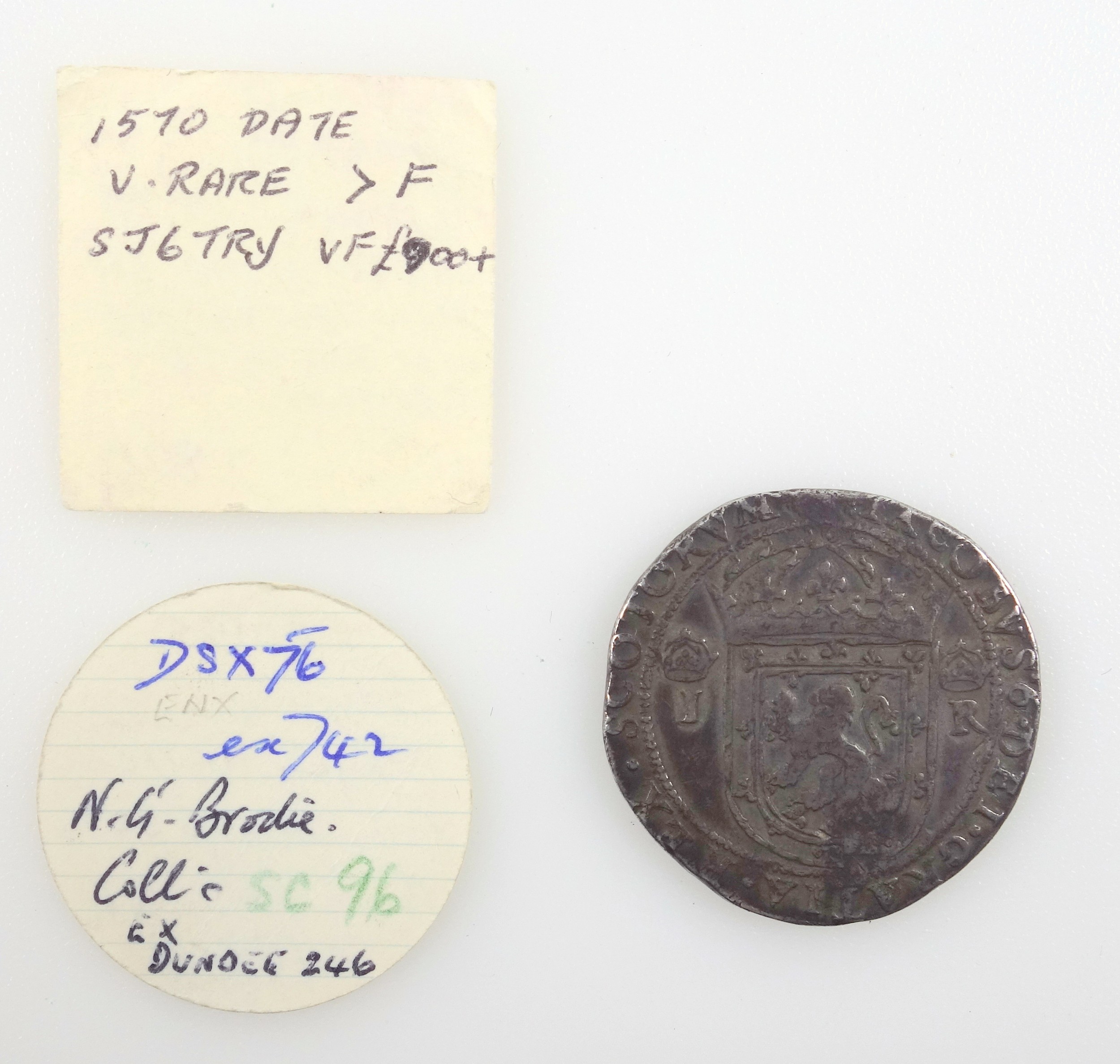 Scotland James VI 1/3 Ryal, 1570, with countermark for 1578, n.v.f. - Bild 4 aus 4