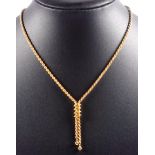 9ct gold rope-twist necklace with 2 ball pendants and a magnetic clasp, gross 8.4grs