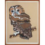 Martin Pettinger 'Tawny Owl', gouache on paper, signed, 39.5 x 30 cm; 'Brambling', Gouache on paper,