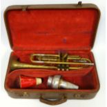 Besson & Co, London, Francais brass trumpet, cased (a lot)