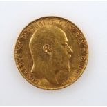 Edward VII gold sovereign, 1910, n ef, (edge defects and surface marks)