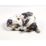 Dahl Jensen Copenhagen porcelain model of a recumbent pointer dog, no. 1235, W. 15.5cm