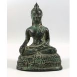 Burmese School, possibly 19th century, bronze Buddha in the 'Calling the Earth to Witness' position.