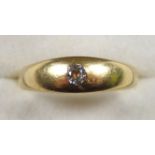 Gold Gypsy ring set diamond, gross 6.5grs