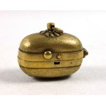 19th century Japanese Meiji Period small tinder box netsuke with iron flintlock mechanism (hiuchi)