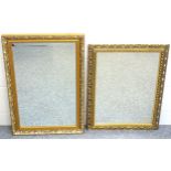 Rectangular bevelled mirror in a giltwood frame with beaded and foliate decoration, 78.5 x 53cm