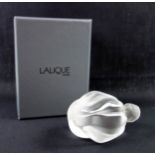 Lalique crystal "Seated Nude Figurine", L.8cm, engraved signature, boxed