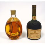 Bottle of Courvoisier Napoleon Fine Champagne Cognac, limited edition No. AS3231, 1970's bottling,