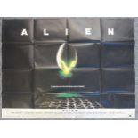 A UK Quad poster for the classic Ridley Scott Sci-Fi/horror film "Alien" (1979). Artist Steve