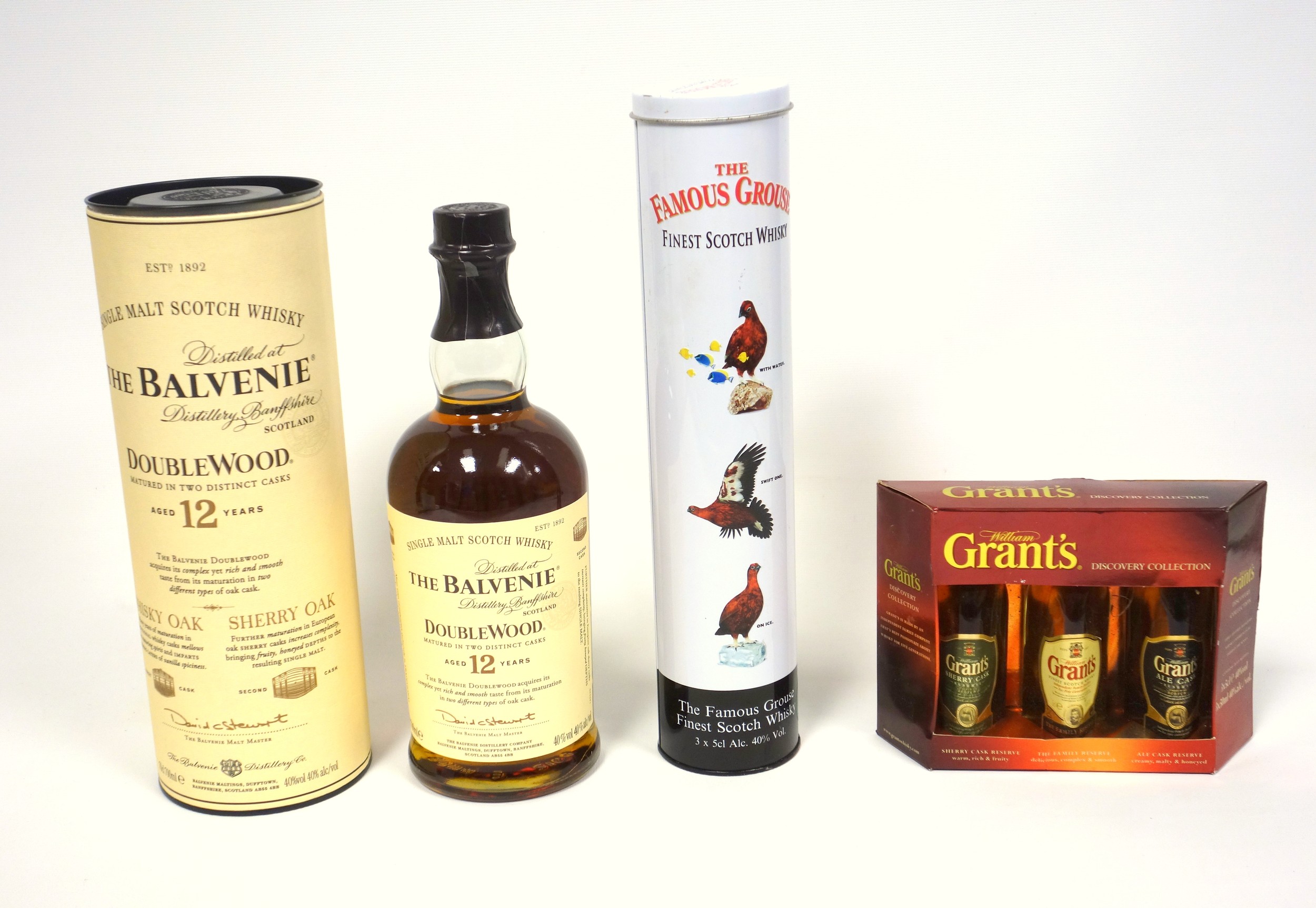 Bottle of Balvenie "DoubleWood" 12 year single malt Scotch Whisky, 70cl, 40% vol., boxed; 3 Famous