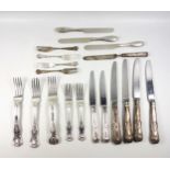 3 George IV silver King's pattern table forks, various marks; 2 William IV King's Pattern dessert