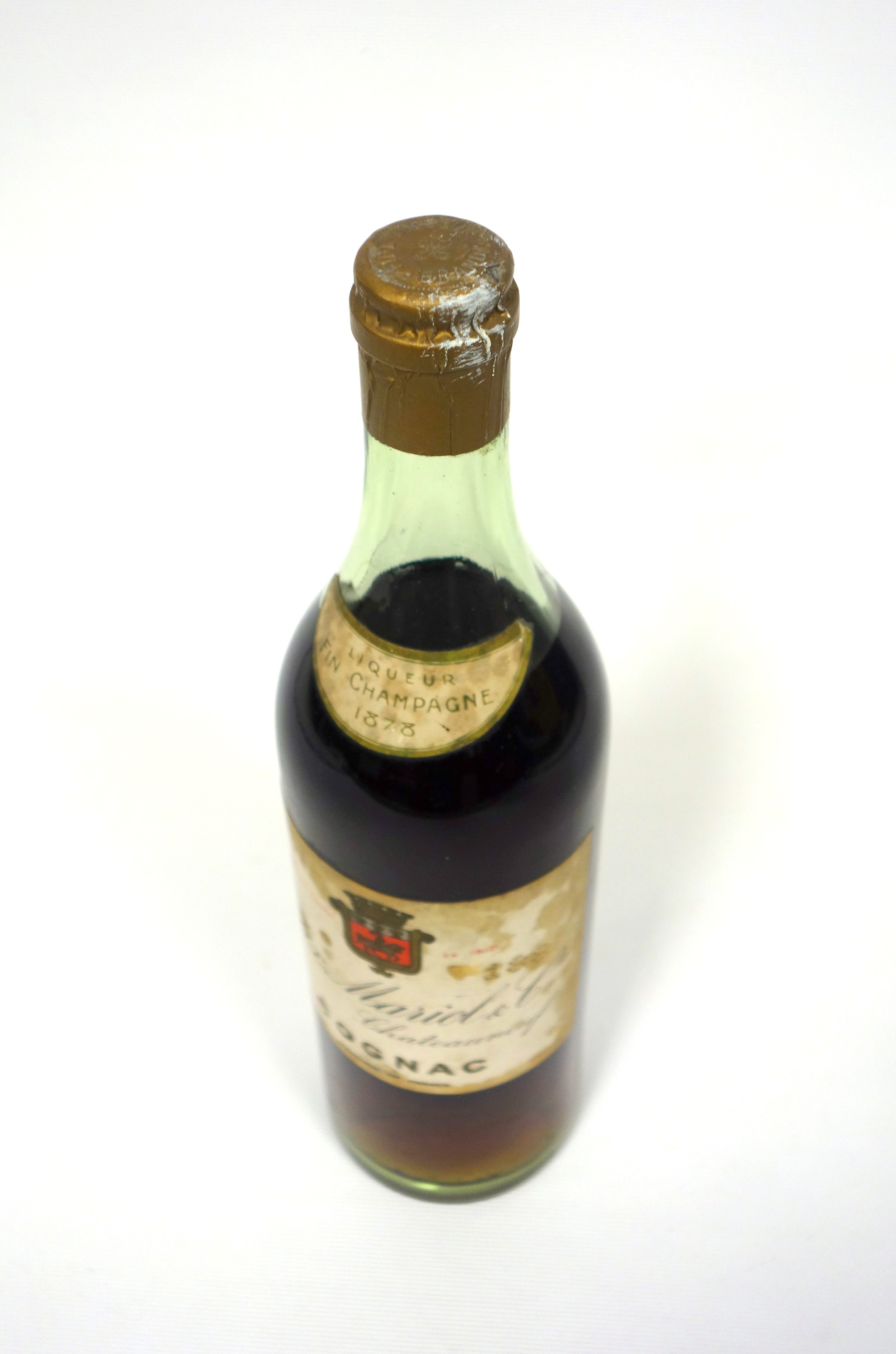 Single bottle of 1878 vintage Felix Mariol et Cie, Chateauneuf, Fine Champagne Cognac, unopened, - Image 2 of 2