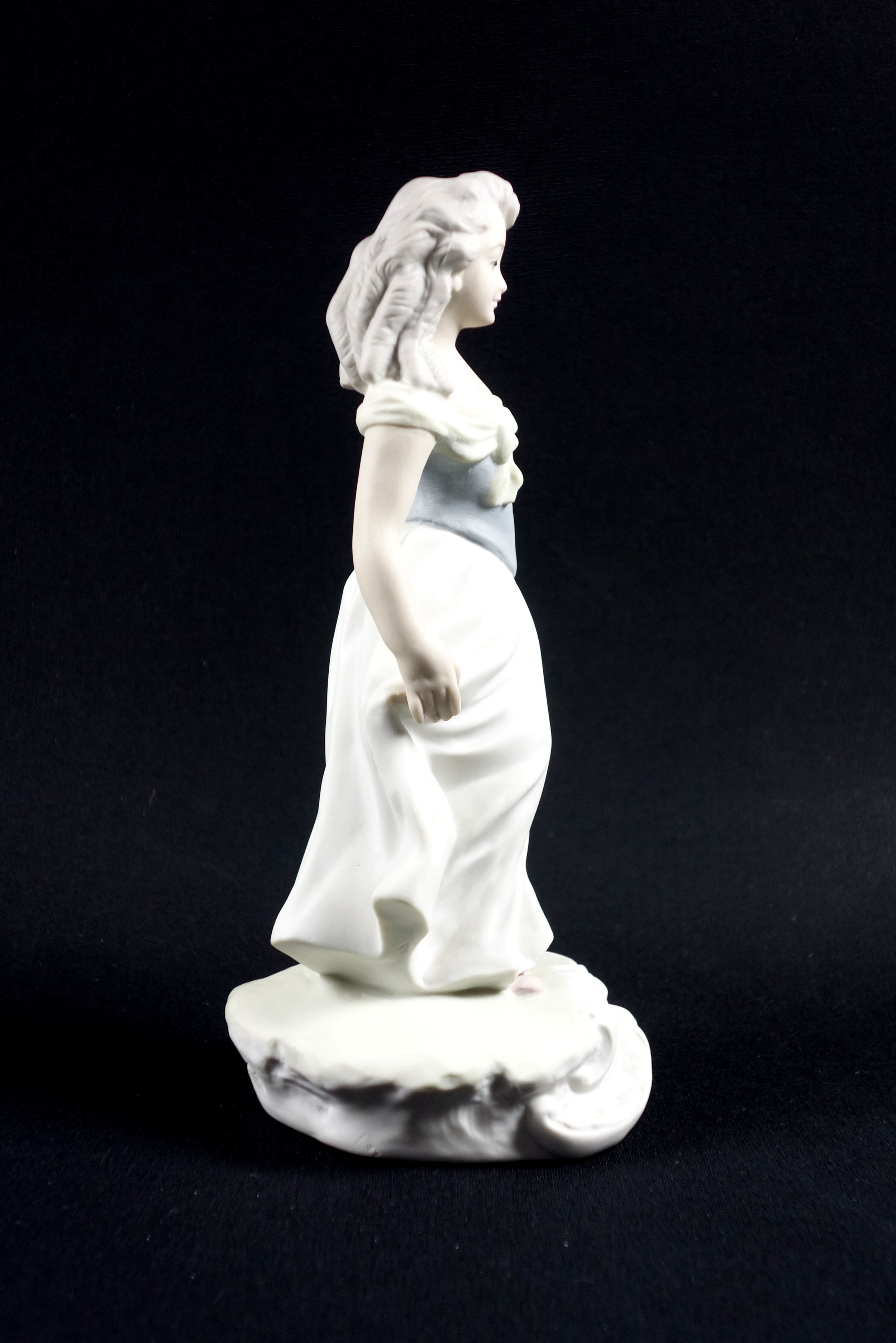 Lladro prototype bisque porcelain figure of a young woman, "The Prom", wearing a blue laced corset - Image 4 of 5