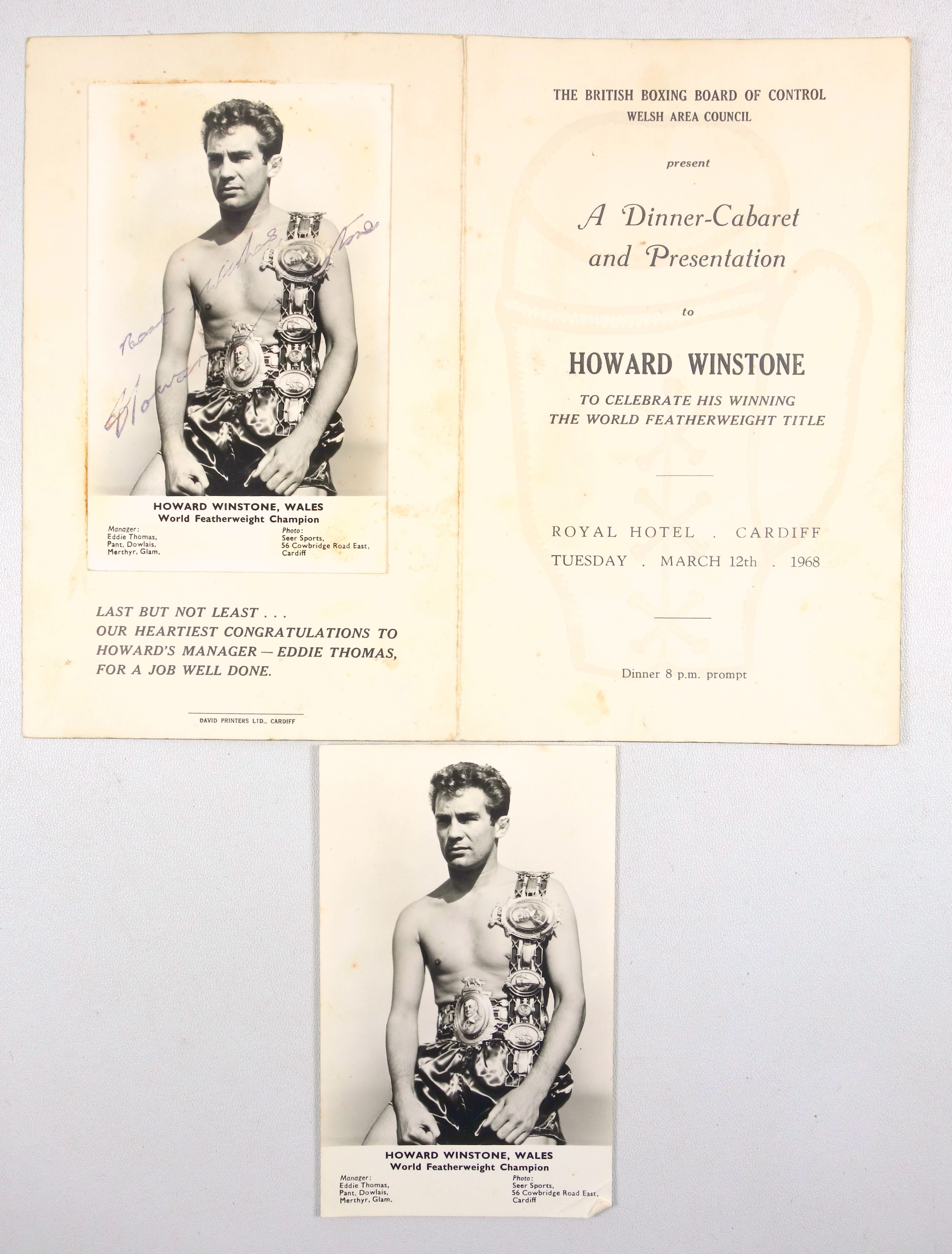 Penny Red stamps, Howard Winstone, Wales, World Featherweight Champion (signed photograph), box of - Image 3 of 26
