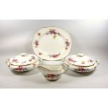 Adderley bone china part dinner and tea service with floral and gilt decoration, consisting of 2