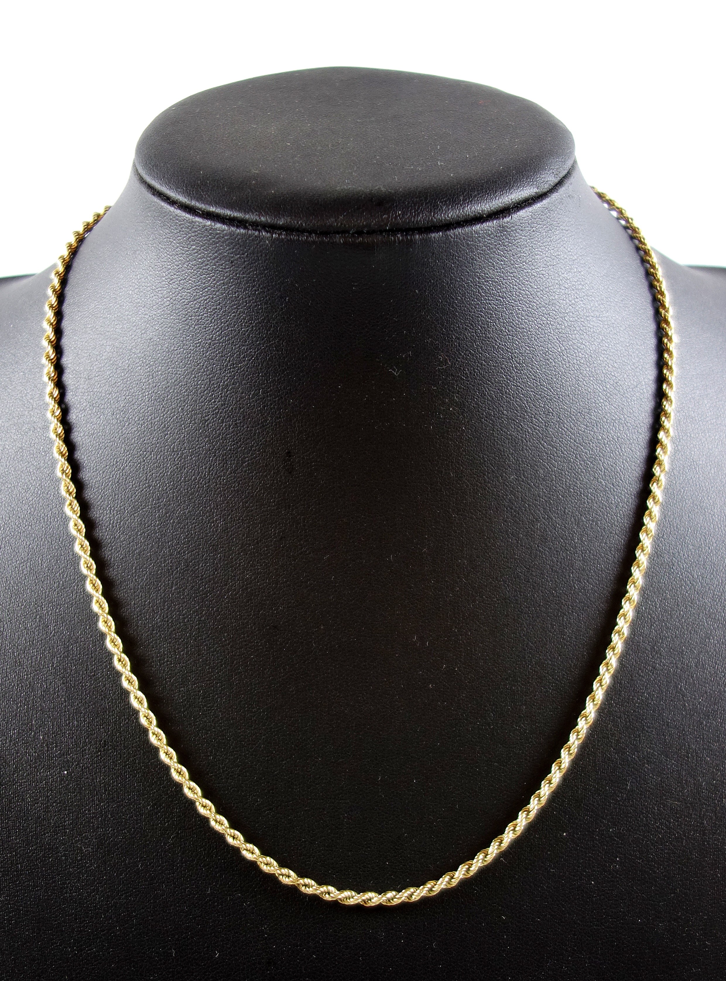 18ct gold rope twist necklace, stamped "750", Length 50.5 cm, 15.9grs