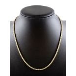 18ct gold rope twist necklace, stamped "750", Length 50.5 cm, 15.9grs